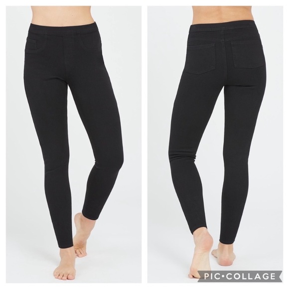 SPANX Pants - SPANX Jean-ish Ankle Leggings Knit Shapewear Black Large
